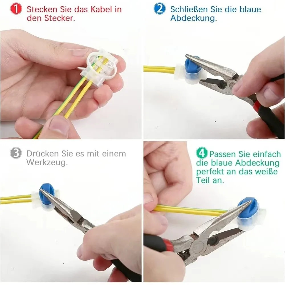 10 قطعة مجموعة موصلات كابل مقاوم للماء العملي مانعة لتسرب الماء موصل محطة المشابك سلك 3 ثقوب موصلات الملحقات #5