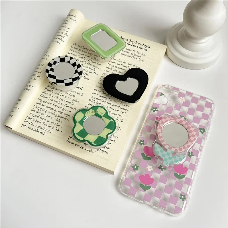 Cute Mirror Tulip Flower Folding Mobile Phone Grip Holder Socket Pocket Support for IPones Finger Ring Griptok Expanding Stand