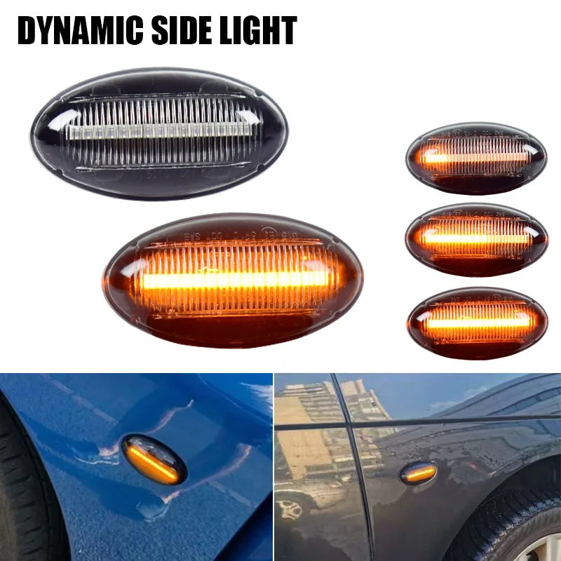 

2 шт. светодиодные динамические указатели поворота для Peugeot 307 206 407 107 607 1007 Citroen C1 C2 C3 C4 C5 C6 Xsara боковой габаритный фонарь