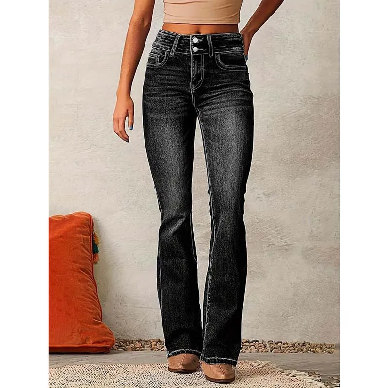 

2026 Retro Stretch Jeans Women's Clothing Spring New Washed Street Trousers