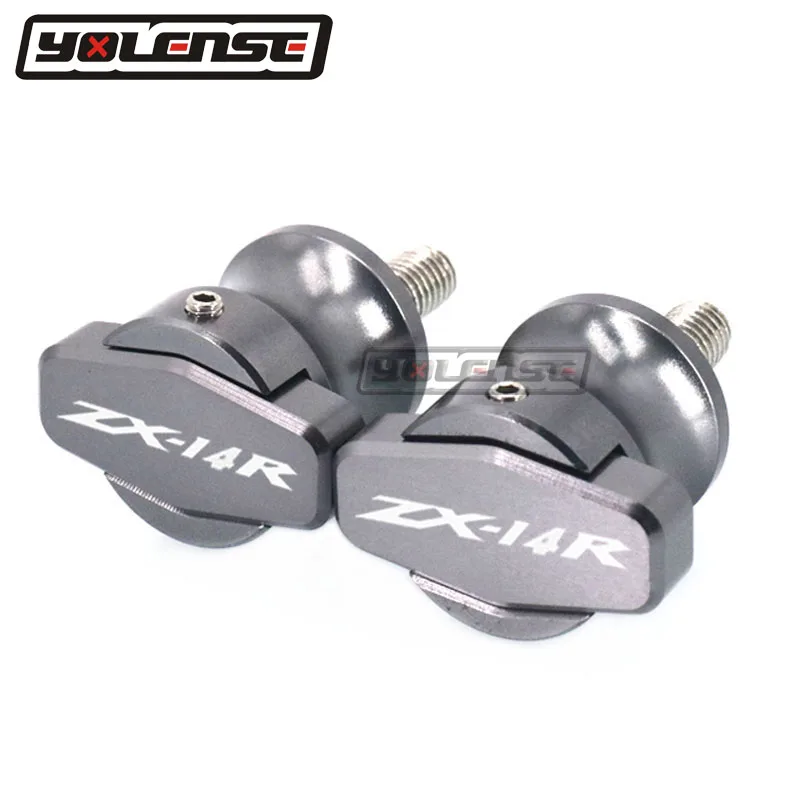 For KAWASAKI NINJA ZX14R ZX-14R ZX 14R ZZR1400 ZX1400 GTR1400 Motorcycle CNC M10 Swingarm Sliders Spools Paddock Stand Bobbins