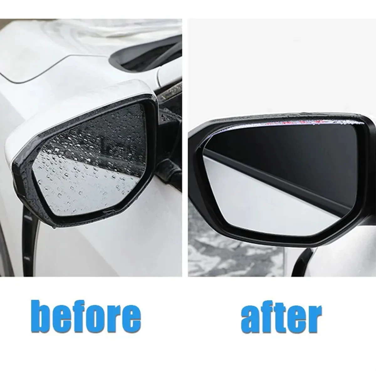 2PCS Transparent Car Rearview Mirror Rain Shade Flexible PVC Car Back Rain Eyebrow Cover For Audi BMW Mercedes Benz For VW Ford