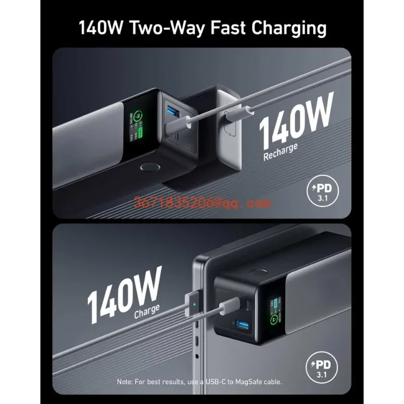 737 mobile power supply 140W two-way three-port fast charging 24000mAh large capacity