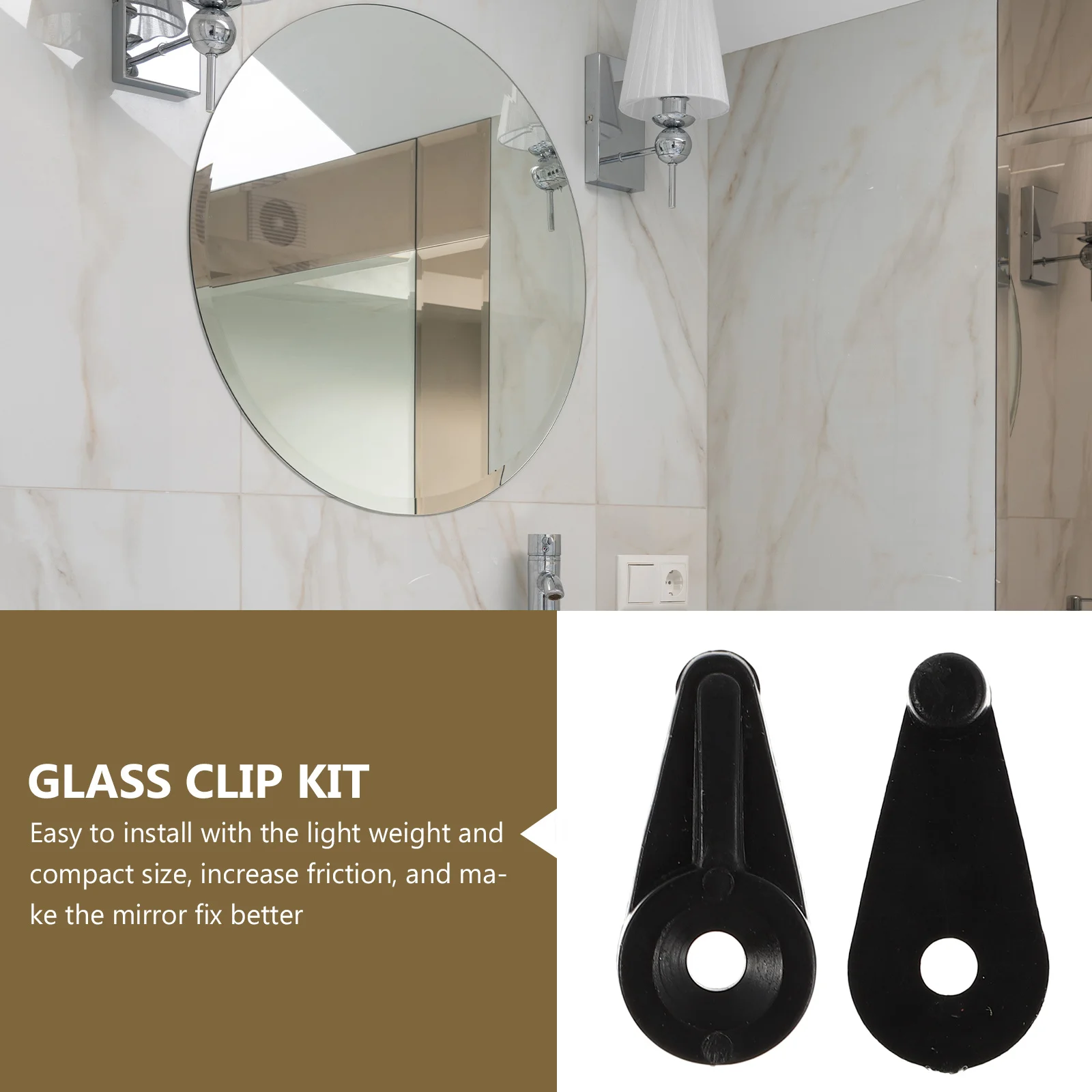 

50 шт. пластиковых зажимов для крепления стекла и зеркал, антикоррозийные, прочные, для ванной, отеля, салона красоты