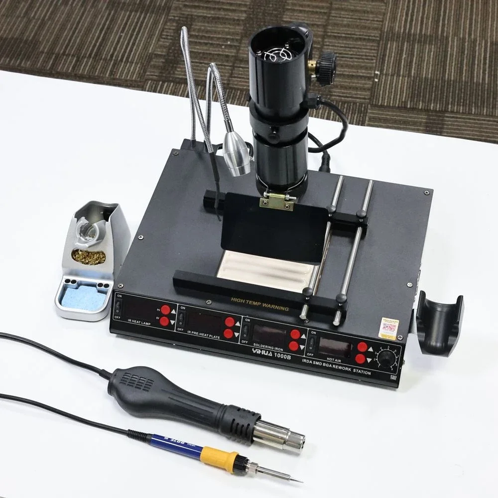 

YIHUA 1000B IR Preheating Infrared Light Heat BGA Hot Air Desoldering Soldering Iron Rework Station