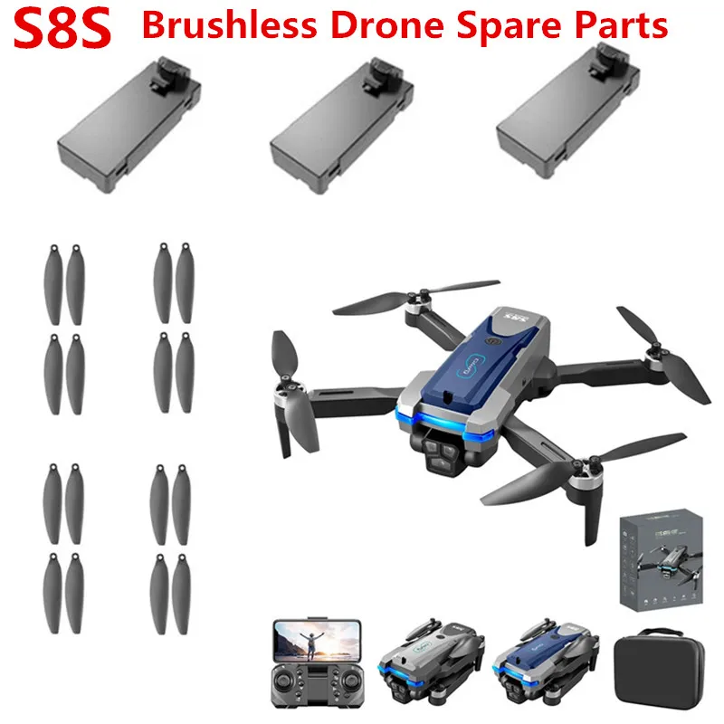 S8S Brushless Optical Flow Remote Control RC Drone Quadcopter Spare Parts Accessories 3.7V 1800MAH Battery/Propeller/Arm/USB