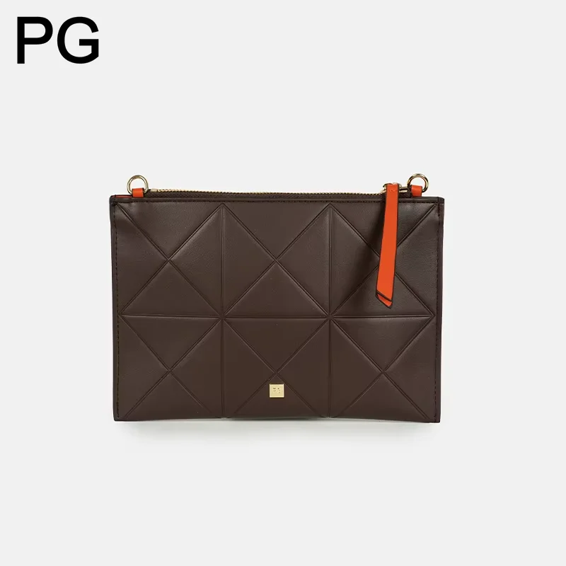PG New Women Geometric Quilted Crossbody Bag Detachable Strap Zipper Shoulder Purse Casual Daily Use