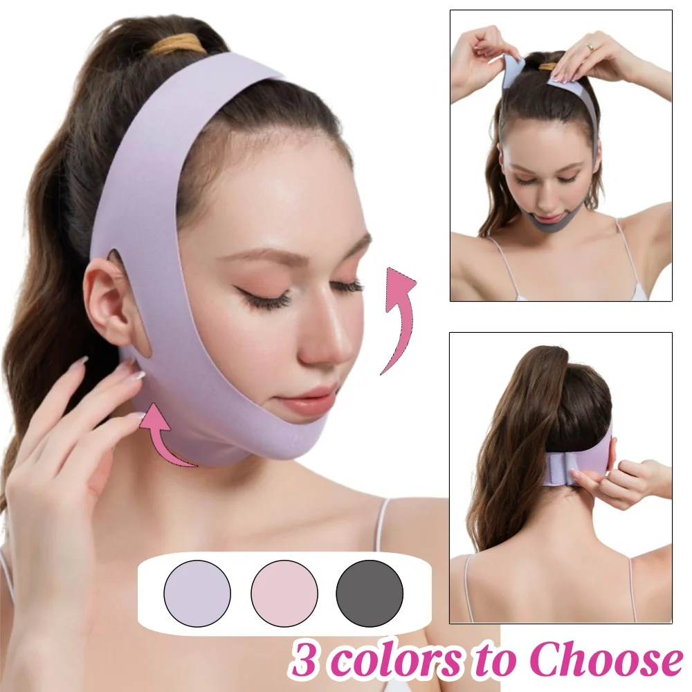 Vendaje de Estiramiento facial en forma de V, máscara de línea en V, medicina deportiva, correa de ajuste de mejillas y barbilla, cinturón de belleza de contorno más delgado para mujeres