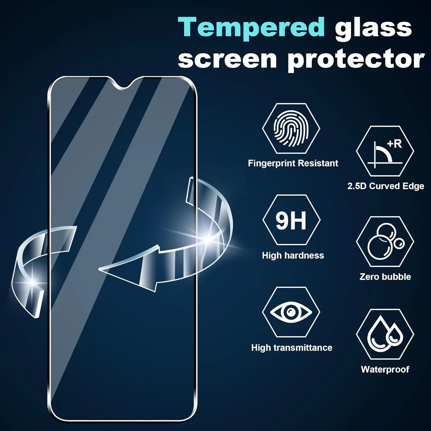 Per Samsung Galaxy A25 5G Pellicola proteggi schermo in vetro temperato completo