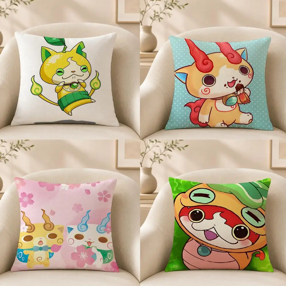 Game Y-Yo-kai Watch Cushion Cover Short‑plush Cushion Cover,Breathable,Skin‑friendly,Washable,room Sofa Decor Gift