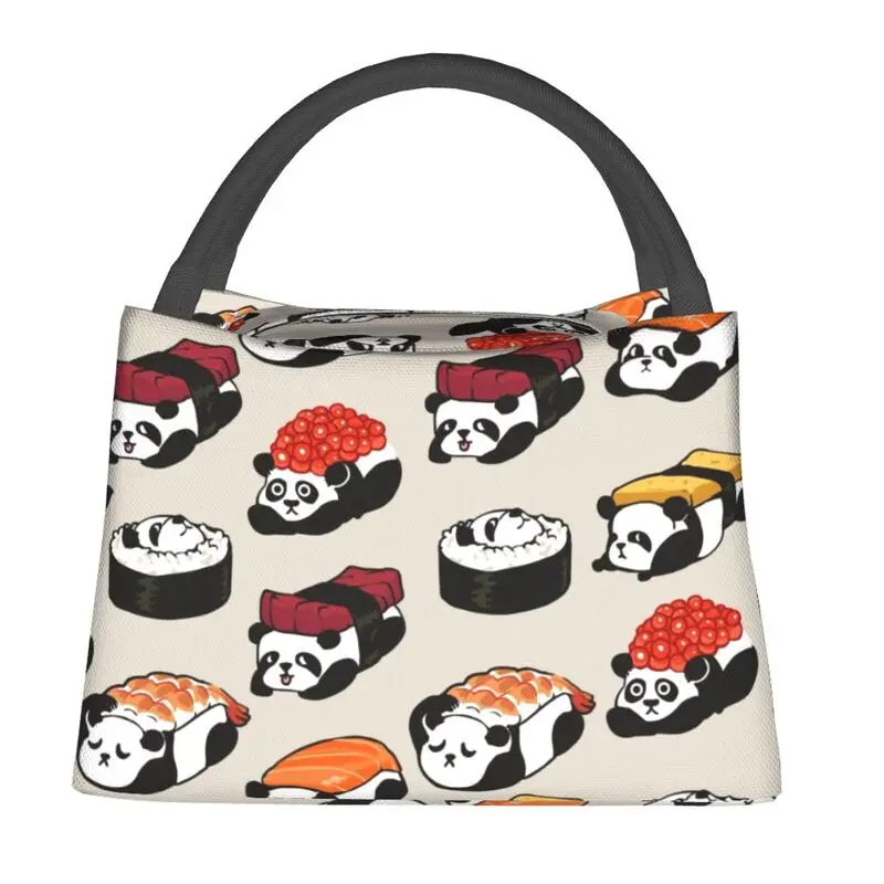 Kawaii Sushi Panda Portable Lunch Boxes Women Anime Cartoon Japanese Food Cooler Thermal Food Insulated Lunch Bag Office Work