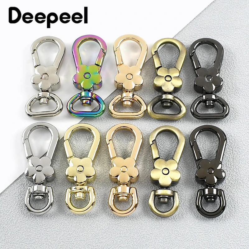 

2/4/10Pcs Deepeel Colorful Metal Buckles Carabiner Clip Swivel Lobster Buckle Keychain Bag Straps Snap Hook Hardware Accessories