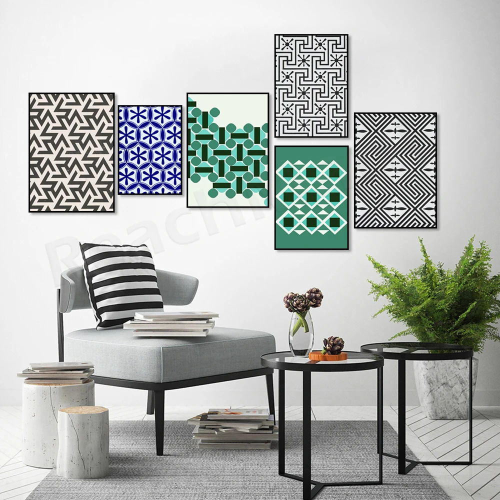 Abstract poster, moroccan style, egyptian black and white floral pattern, geometric shapes, japanese, arabic art, turkish print