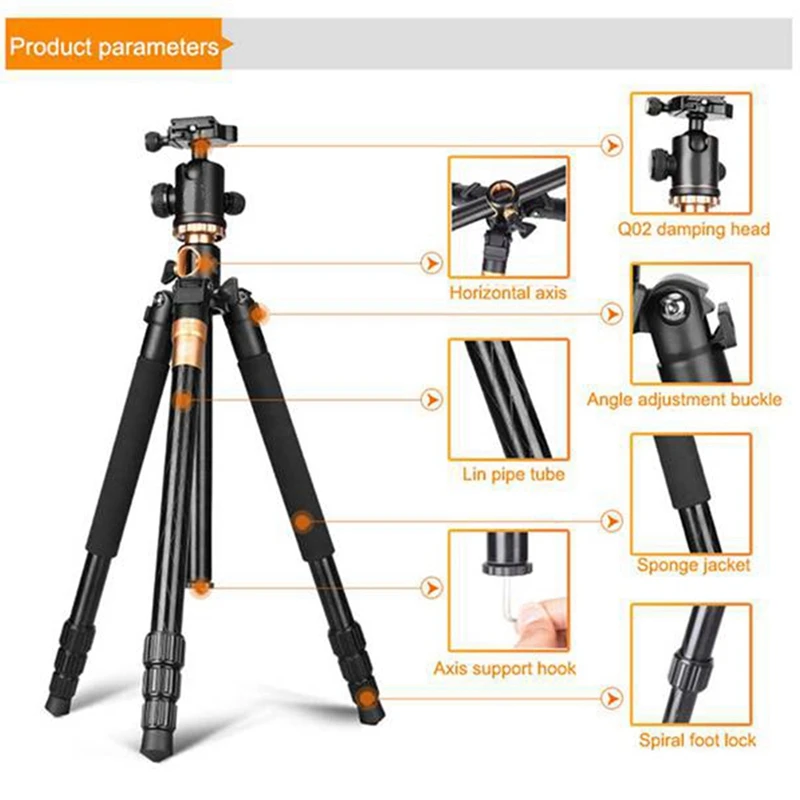 Q999H Camera Tripod Vertical Frame Axis Bracket Long Tube Short Tube Camera Cross Arm Tripod