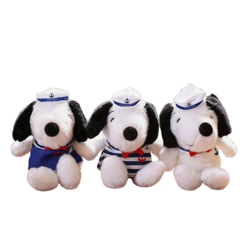 Snoopy Plush Ornament Cartoon Kawaii Blue and White Striped Clothing Plush Pendant Car Ornament Student Backpack Ornament Gift