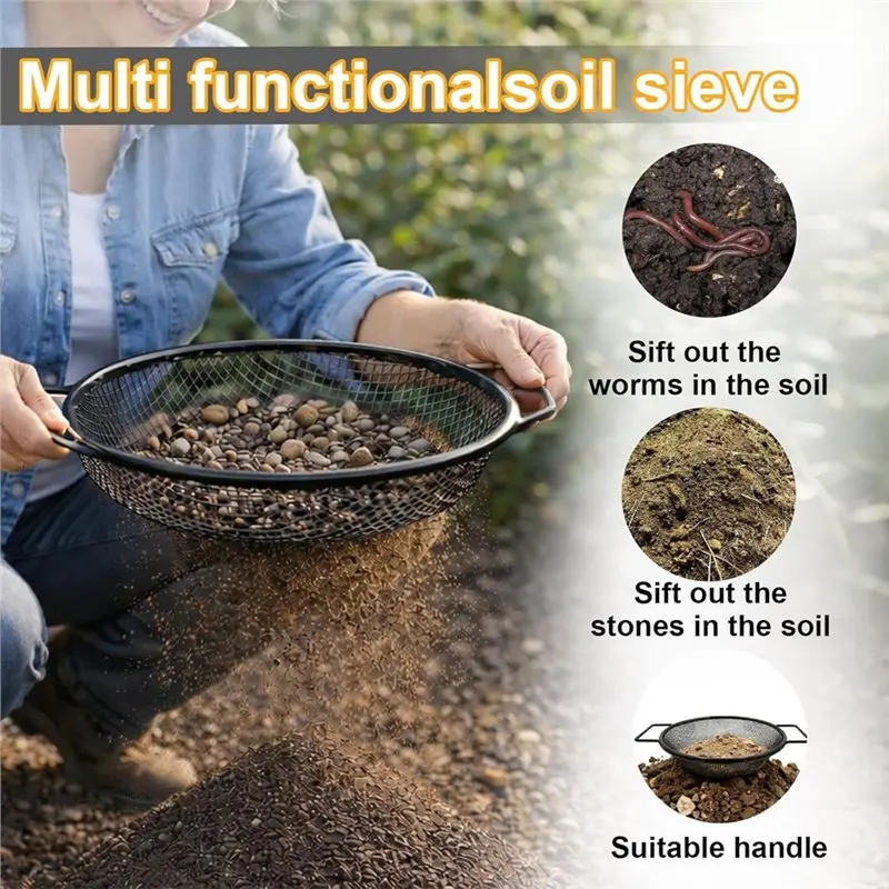 ABLK 2PCS Soil Sifter For Gardening Rock Sifter For 5 Gallon Bucket