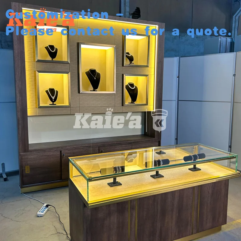 

custom.High End Tempered Glass Luxury Jewelry Display showcase Store Display Counter Furniture Cabinet Stand