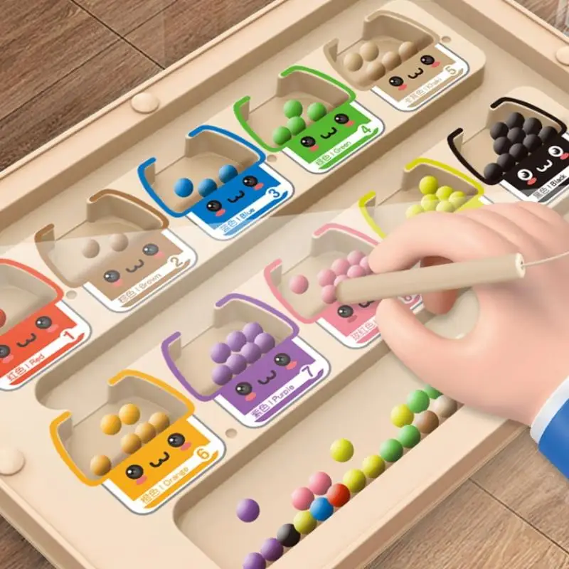 1 Set Grappige Montessori Magnetische Kleur Sorteren Games 2 In 1 Magnetische Kid's Concentratie Training Speelgoed Houten Positionering spel