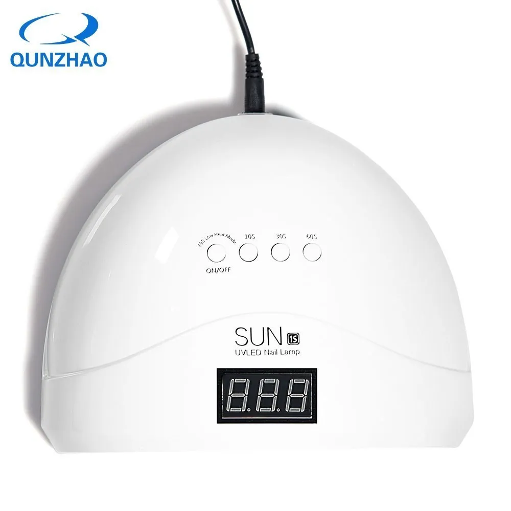 QUNZHAO UV LED 램프 네일 건조 젤 네일 도구, 매니큐어 기계용 UV 램프, LED 30 개, 48W 스위치