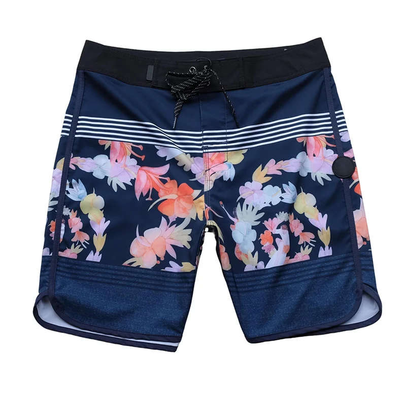 Men's Phantom Fitness Shorts Summer Surfing Board Shorts Waterproof Quick Drying Loose Board Shorts Plant Printed High Quality