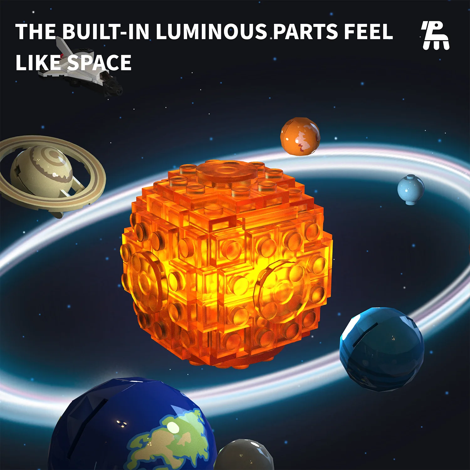 "لعبة مكعبات بناء كوكب النظام الشمسي من سلسلة الفضاء للأطفال"