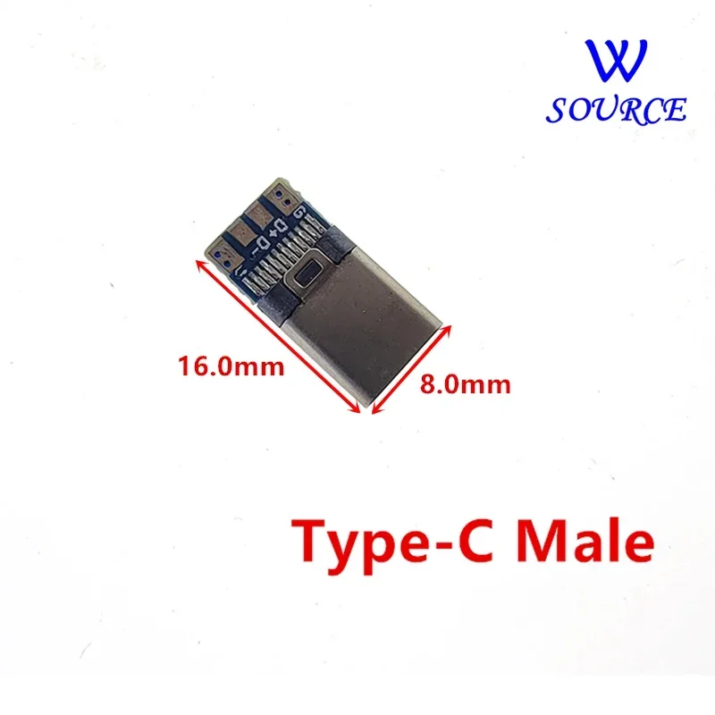 24 Pins USB 3.1 Male / Female Socket Type-C Connector Receptacle Adapter to Solder Wire & Cable 24 Pins Support PCB Board