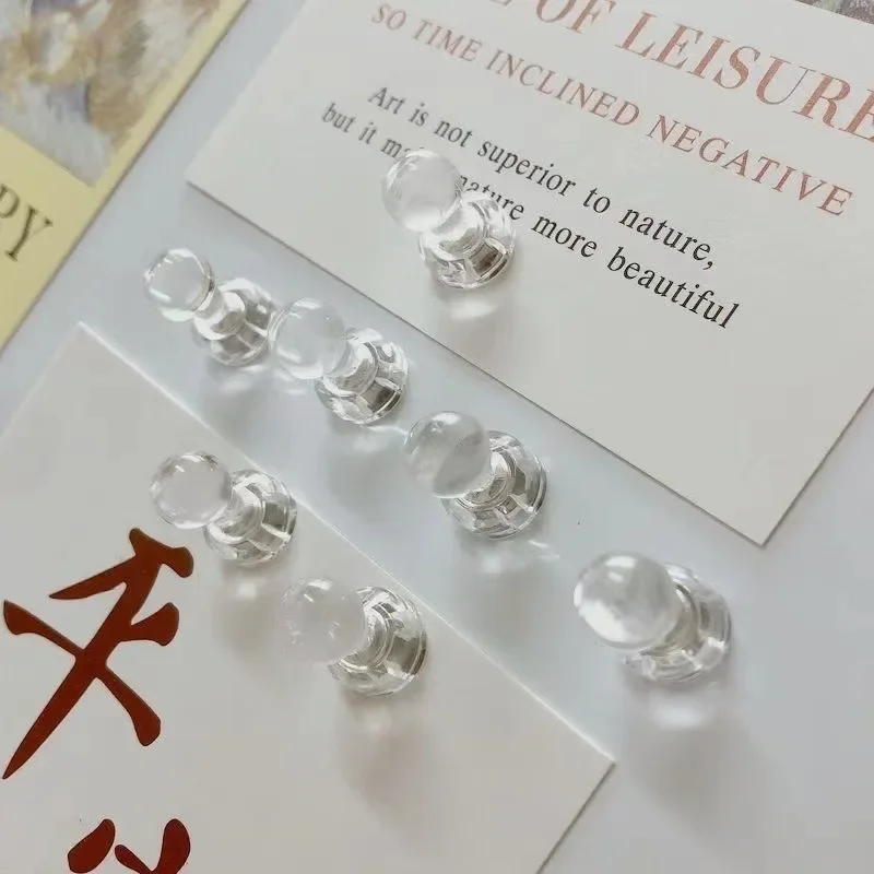 Magnetic Push Pins, Transparent Clear Magnets for Whiteboard, Office Fridge, Classroom Map, Photo Display