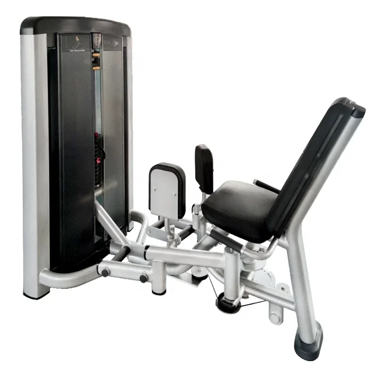 Commercial weight stack selectorized dual function strength training equipment hip abduction/adduction machine