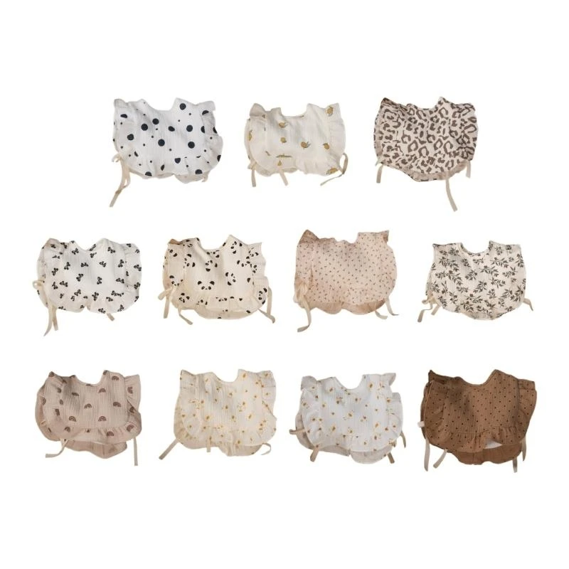 

Cotton Baby Feeding Drool Bib Infant Lace-up Saliva Towel Toddlers Burp Cloth G2TD