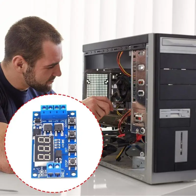 트리거 사이클 지연 타이머 스위칭 DCMotor LED 용 이중 MOS 제어 보드