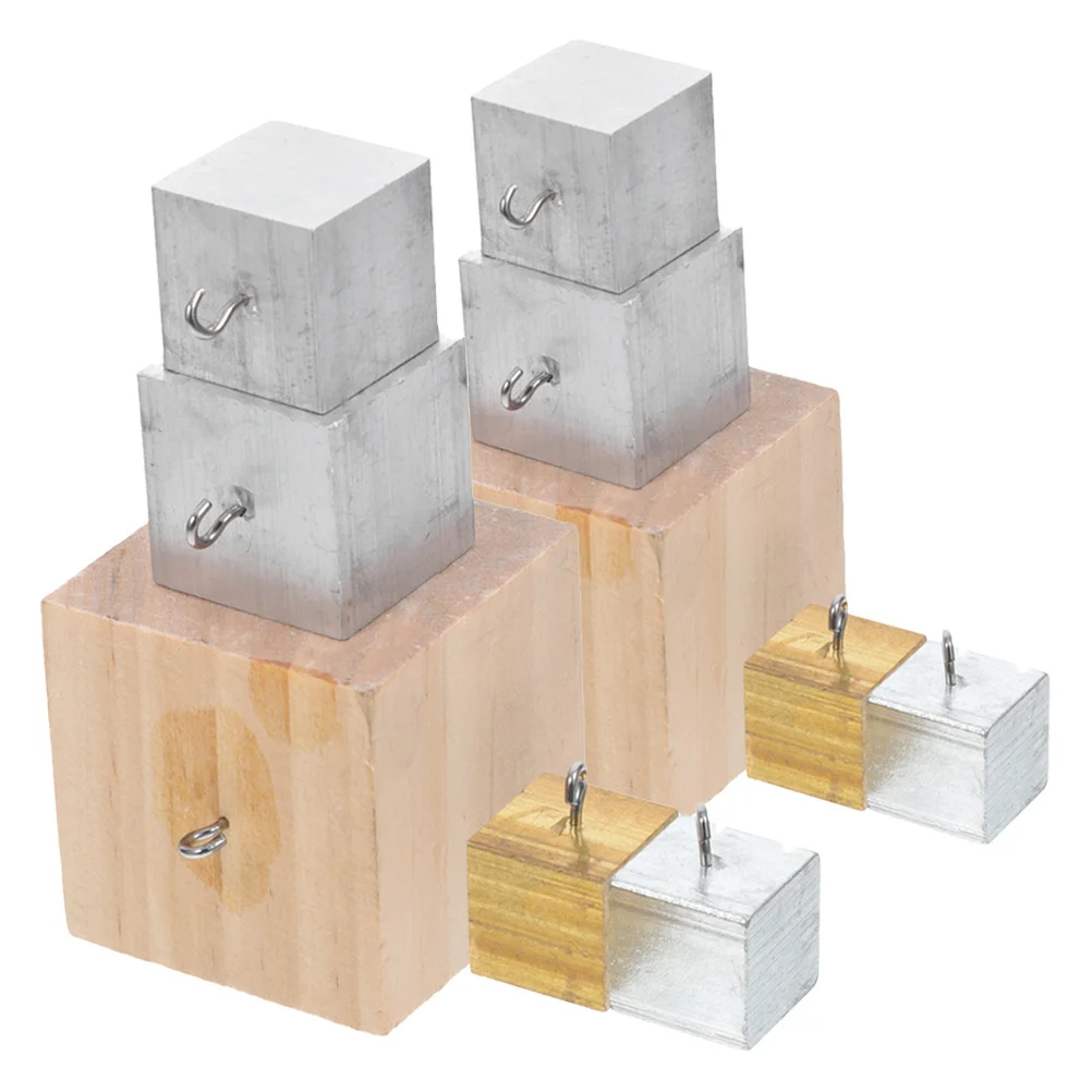 

10Pcs Long Rectangular Cubes Density Set Copper Iron Aluminum Wooden Cylindrical Shapes Hooks Science Teaching Stem Activity