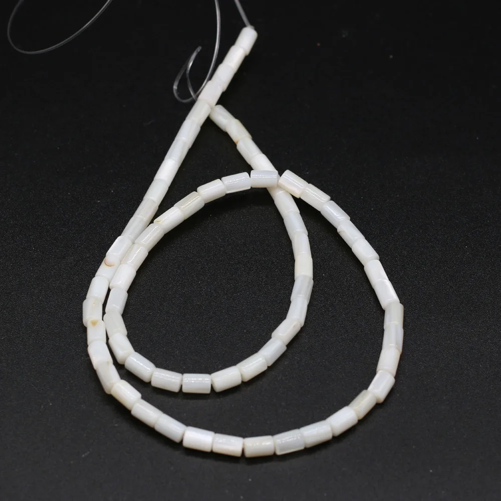 Natural shell beads Cylindrical mother of pearl loose beads isolation bead for Jewelry Making DIY bracelet necklace Accessories