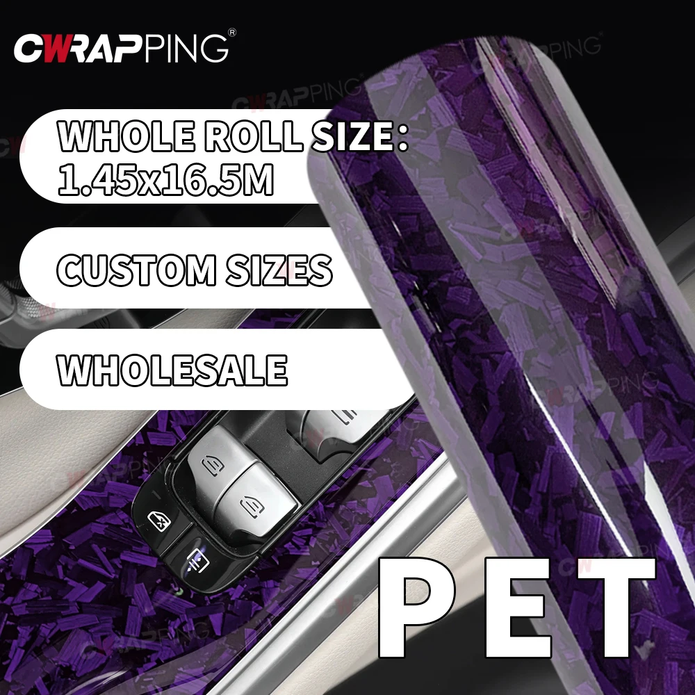 

Большая автомобильная наклейка из ПЭТ-пленки под карбон 145смx300см, глянцевая фиолетовая самоклеящаяся виниловая пленка для оклейки автомобилей
