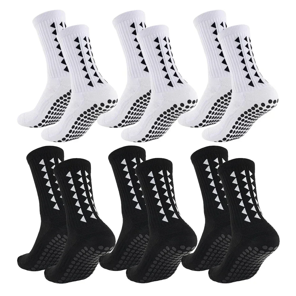6 Pairs of Men's and Women's Grip-soled Socks, Towel-bottom Sports Socks, Football, Bicycle, Sports Running, Sports Socks