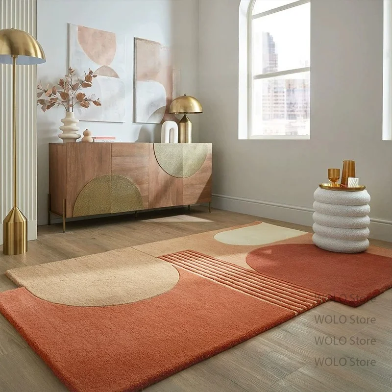 Light Luxury Style Irregular Shape Living Room Carpet Decoration Home Fluffy Soft Non-slip Large Rugs Study Bedroom Plush Mats