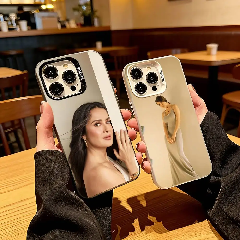 

The legendary actress S-Salma H-Hayek Phone Case For iPhone 17,16,15,14,13,12,11 Plus,Pro Max,XS,Colorful Silver Black Cover