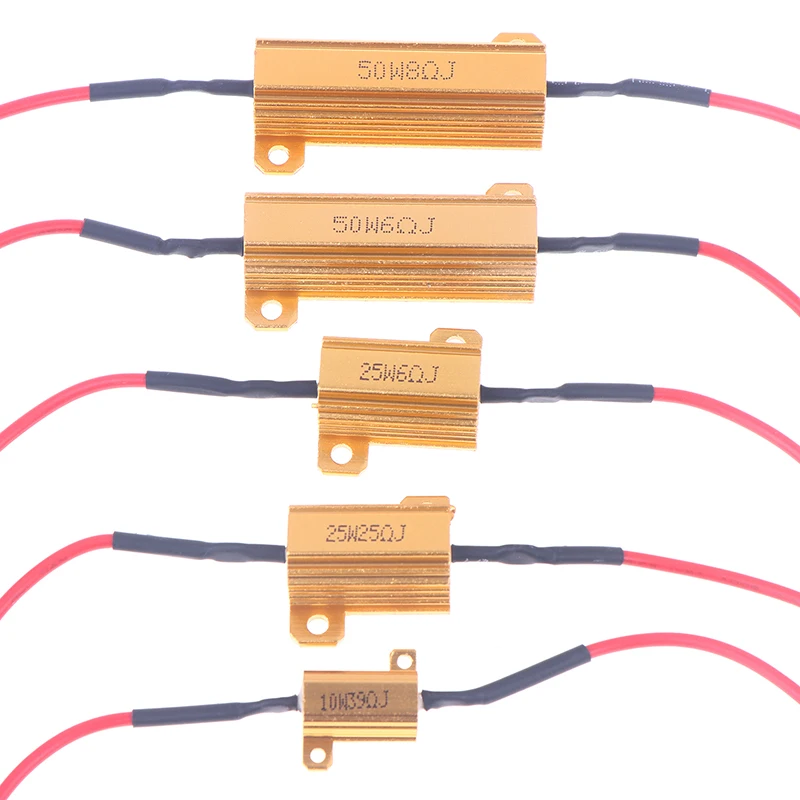 مجموعتان من أجهزة فك ترميز Canbus LED للسيارة - 10/25/50 وات 6/8/25/39Ohm مقاومات تحميل لإشارة الانعطاف التلقائية/مصباح لوحة الترخيص #5