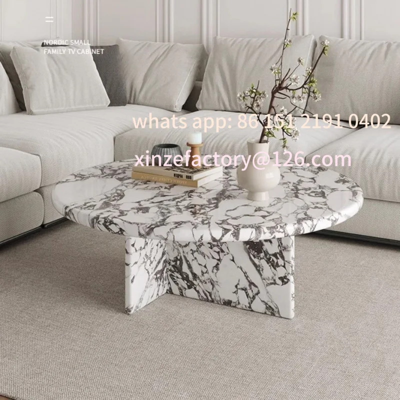 

Customizable French Cream Style Marble Coffee Table