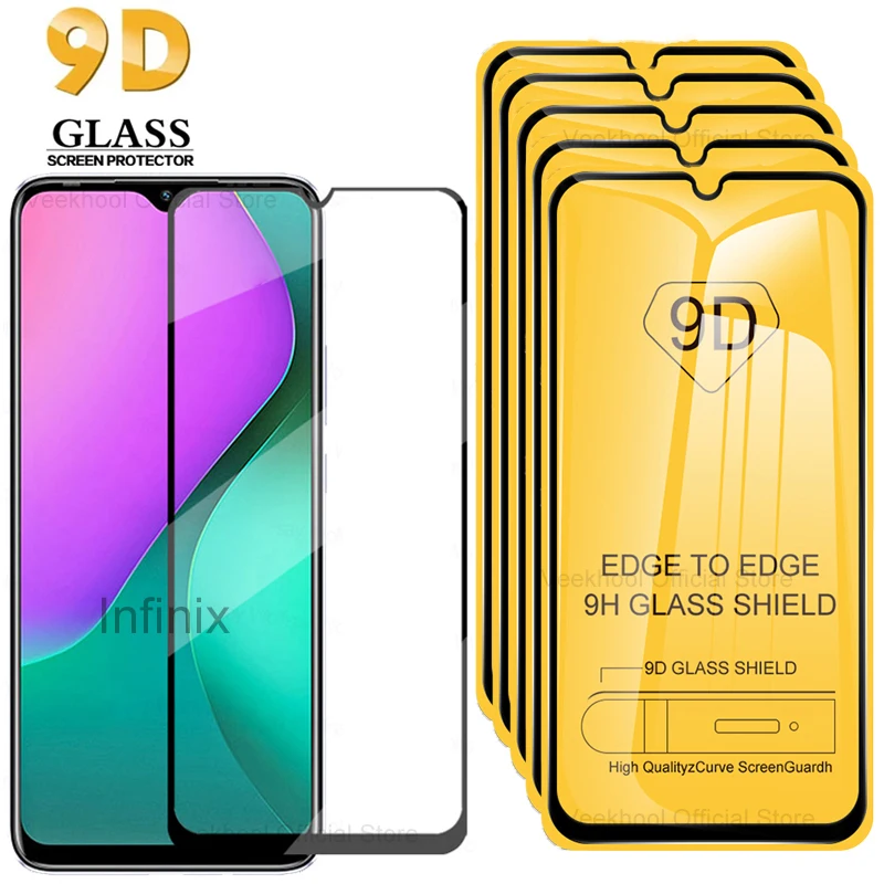 2-4PCS 9D Tempered Glass for Infinix Note 10 11 12 30i Pro Hot 9 11S 12i 20 30 Play Anti Explosion Screen Protector Film
