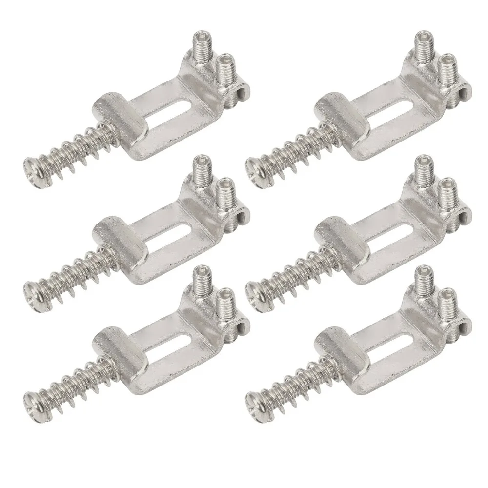 6PCS Durable Metal Guitar Bridge Saddles Silver 10.5mm Width Electric Guitar Saddles Vintage Style Saddles For Guitar