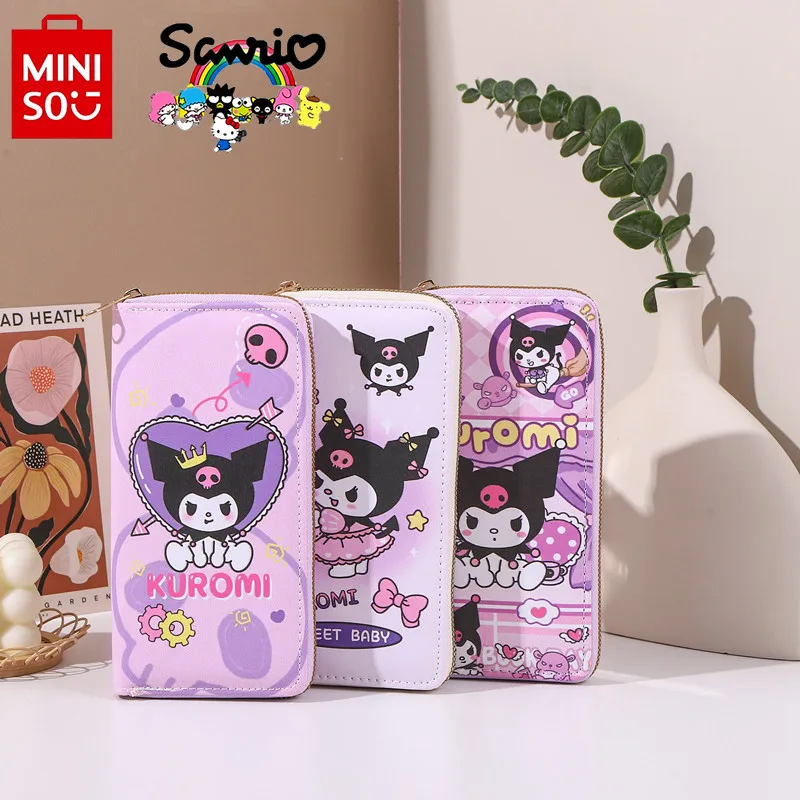 Miniso Sanrio 2024 Women's Wallet Fashionable High Quality Multi Card Storage Zipper Wallet Cartoon Large Capacity Girl Wallet