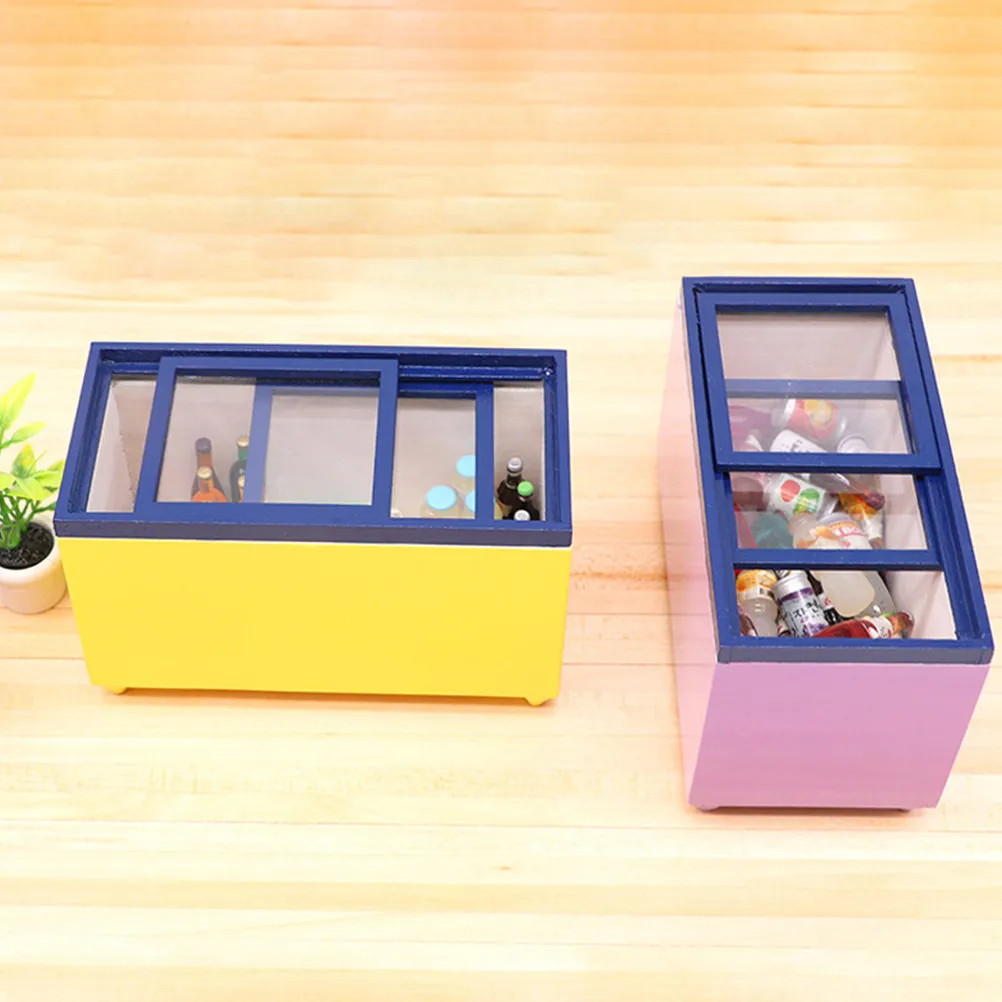 

Mini Freezer Simulation Realistic Miniature Furniture for Creative Play Enhance Imagination Safe Rounded Edges