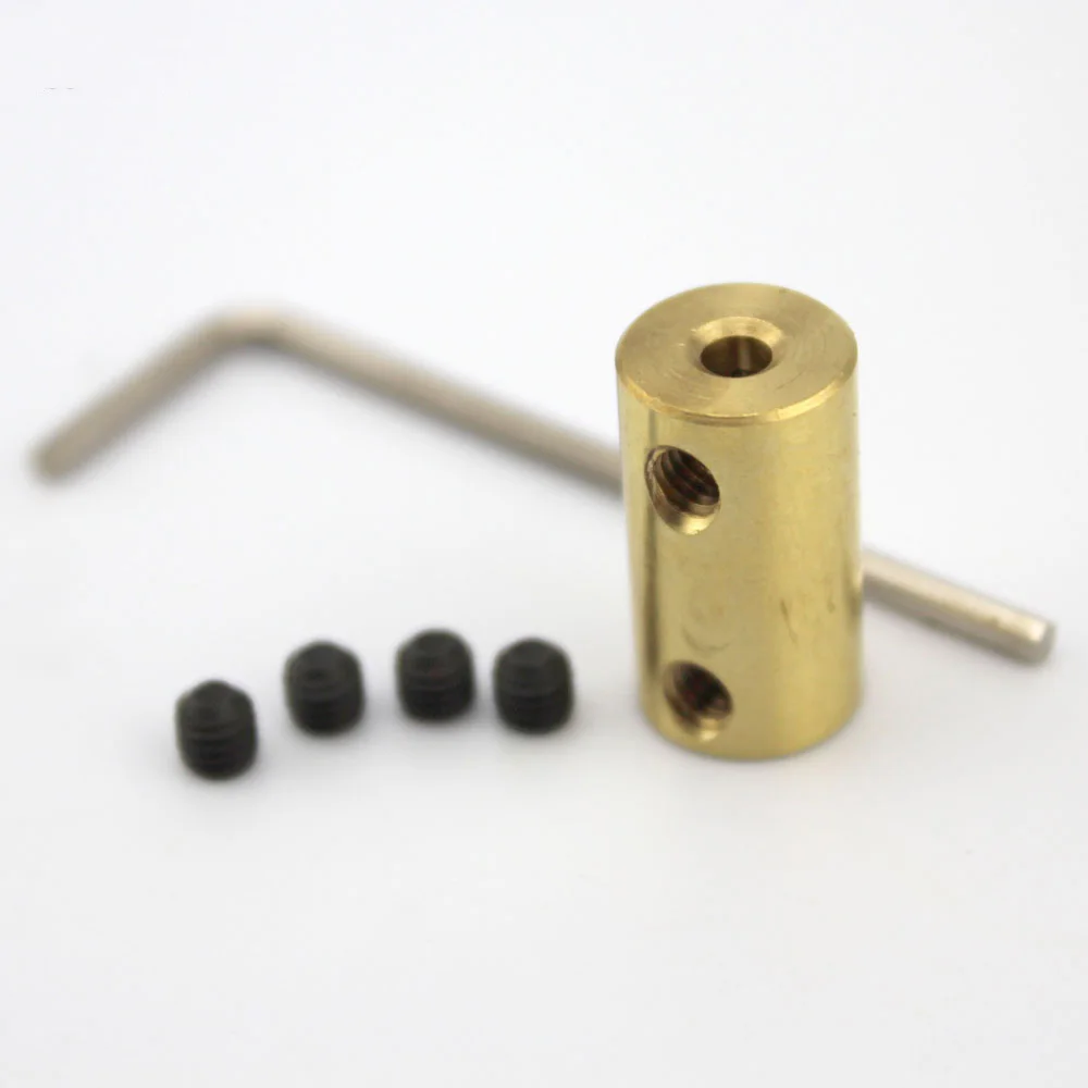 1Pc 3.17mm/4mm/5mm/6mm/8/10/12mm Brass Rigid Motor Shaft Coupling Coupler Transmission Connector Sleeve Adapter For RC Boat Car
