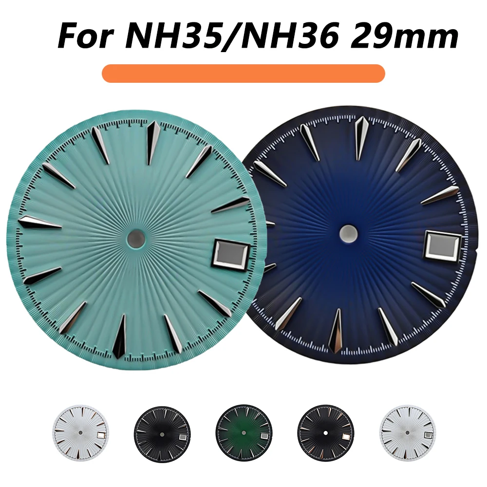 29mm Watch Dial for NH35 NH36 Movement Single Calendar Modified Mechanical Watches Face Dial Watch Dial Radial Pattern Surface