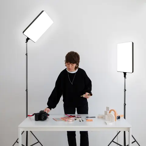 SH 24 인치 Led 패널 비디오 사진 플랫 라이트, 전문 스튜디오 필 라이트, 틱톡 유튜브 사진 조명