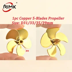 1pc Copper 5-Blades Propeller Mini Prop for 4mm Shaft RC Boat Submarine Scale Marine Scale Boat