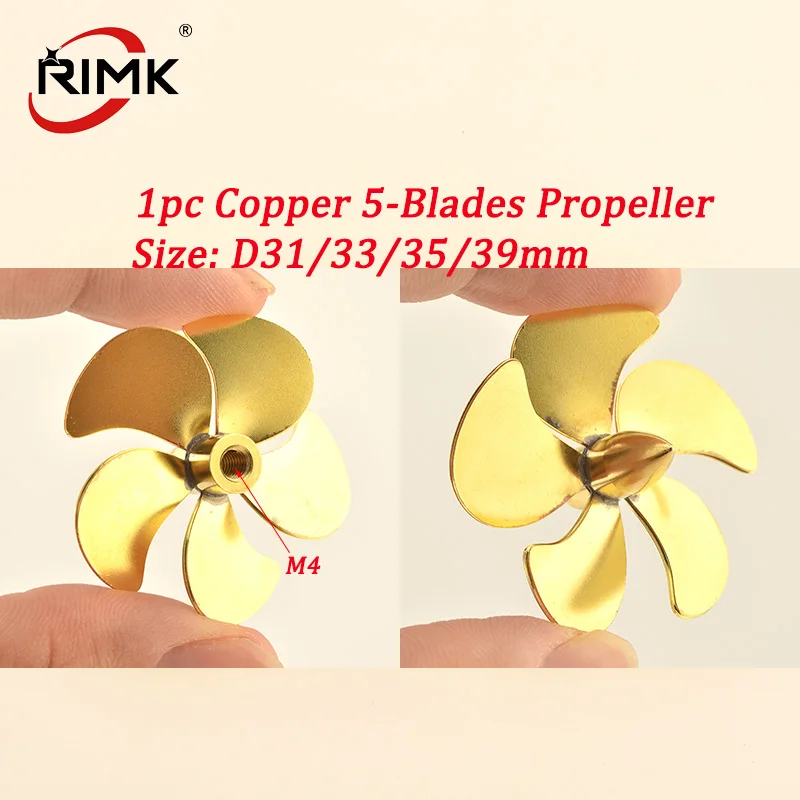 1pc Copper 5-Blades Propeller Mini Prop for 4mm Shaft RC Boat Submarine Scale Marine Scale Boat
