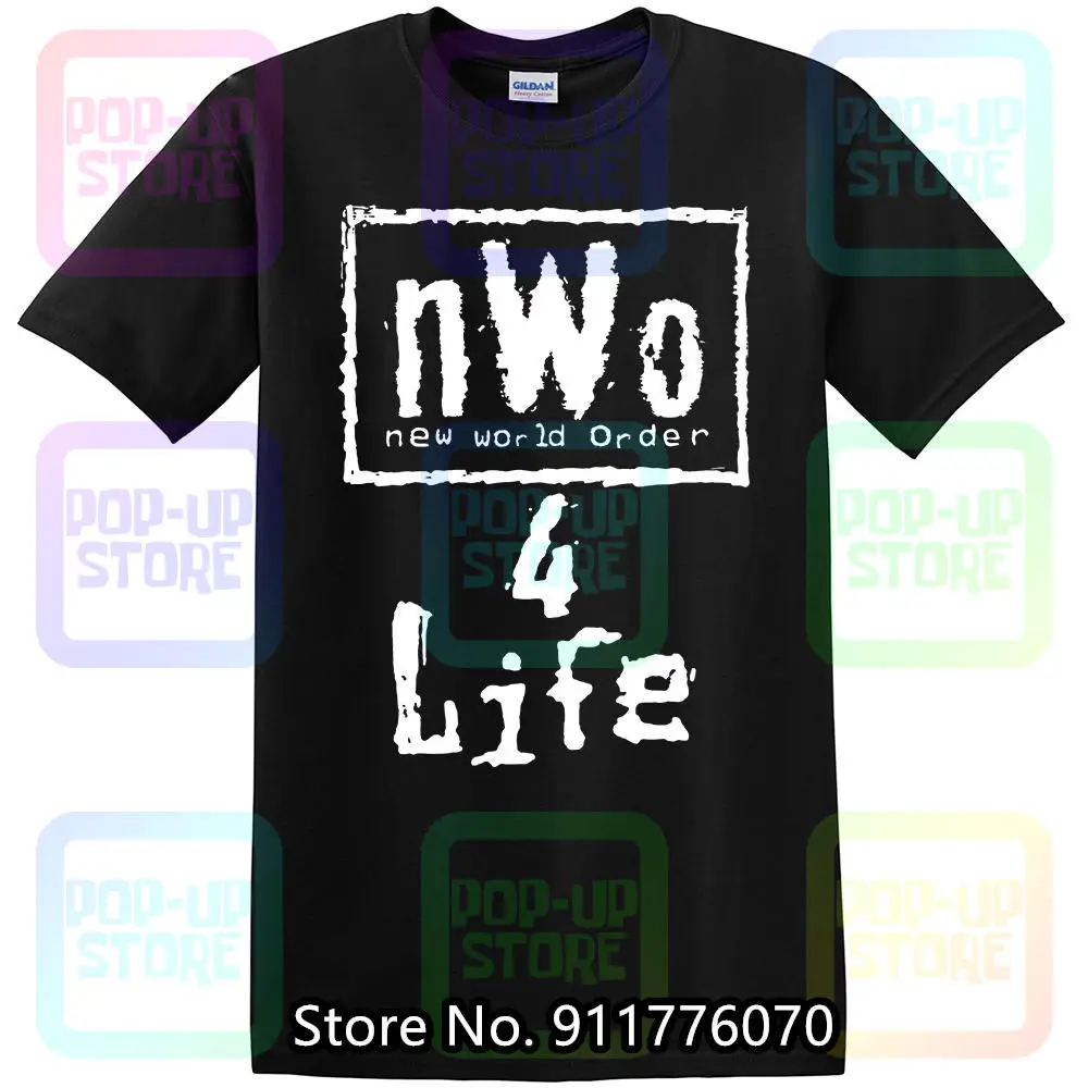 NWO (New World Order 4 Life) Men's Large Black T-Shirt (bin F)