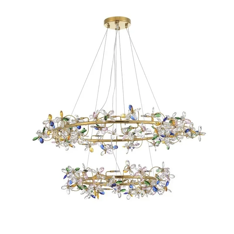 

American light luxury crystal chandelier 2025 new living room light warm romantic dining room bedroom French chandelier