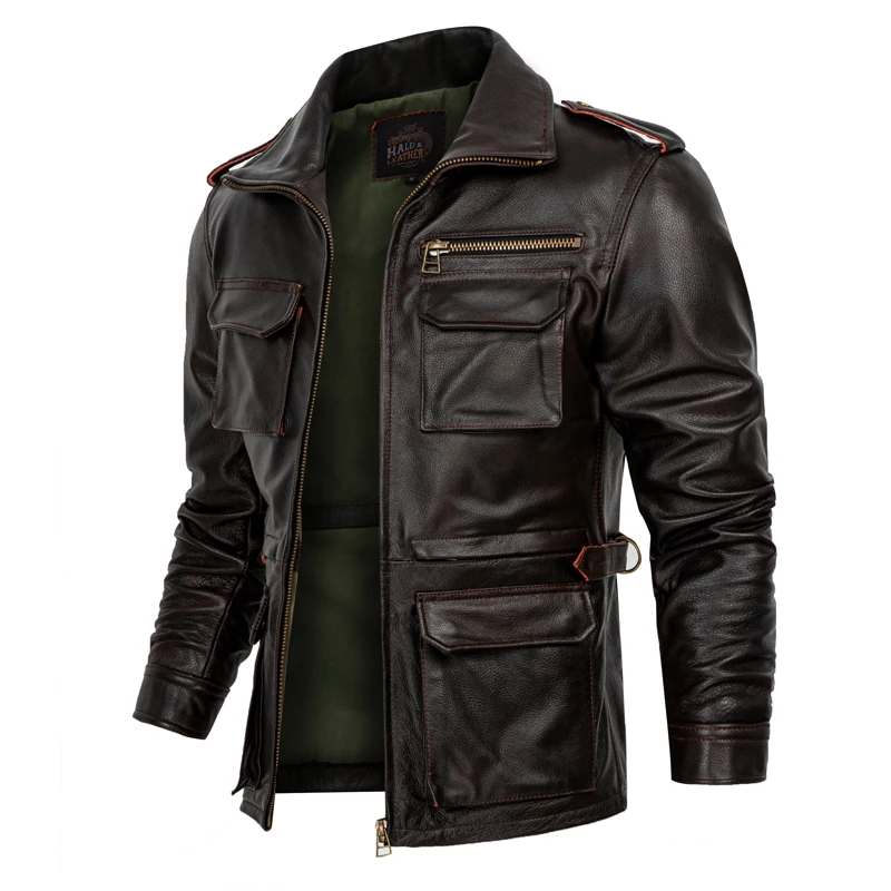 New List M6 hunting suit improved pure head layer soft cowhide leather coat men's large autumn and winter Genuine Leather Jacket